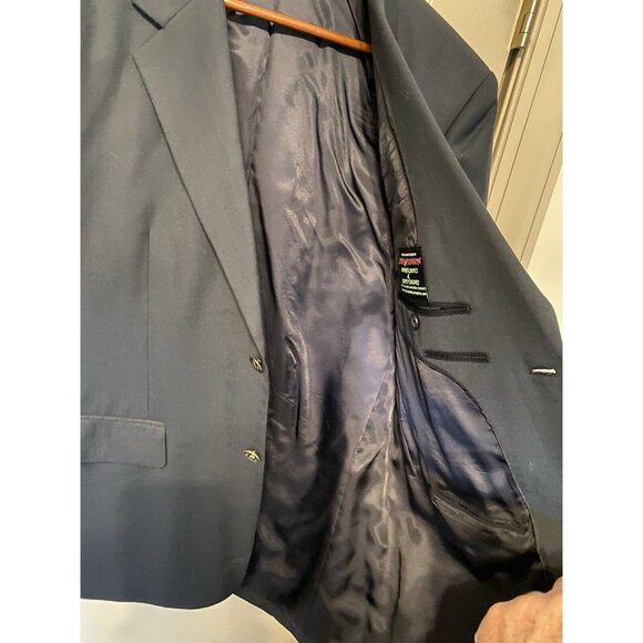 Black Blazer Men's Single Breasted 2 Button LC Shield Brass Button Star Fashion - Picture 10 of 10